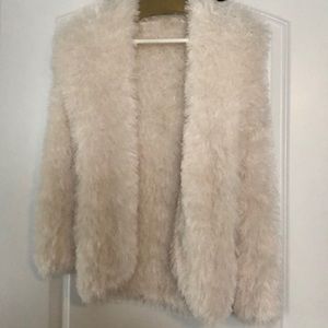 Wonderment Fuzzy Off-white Coat/Jacket